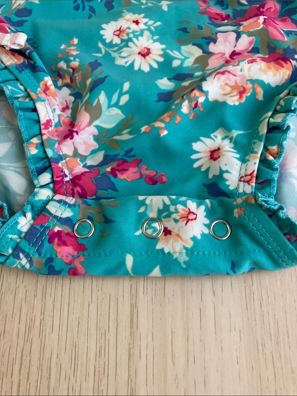 Ruffle Butts Fancy Me Floral Long-Sleeve One-Piece Swimsuit, size 12-18 months